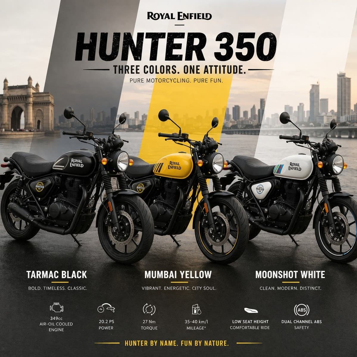 Royal Enfield Hunter 350 Gets Three New Colour Options